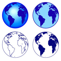 Wall Mural - Earth globe set