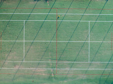 Shadows And Lines Marking Out Places On Sports Area With Ball