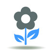 Flower vector icon. Blossom floret illustration. Nature Ecology Symbol.