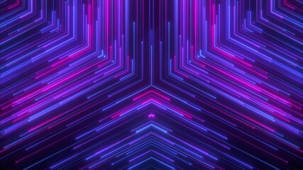 Wall Mural - futuristic stream of neon rays. particle trails background. communication and technology concept. se