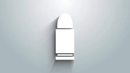 Canvas Print - White Bullet icon isolated on grey background. 4K Video motion graphic animation