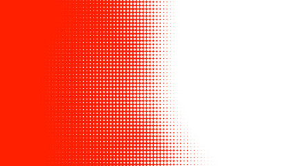 Wall Mural - Dots halftone red white color pattern gradient texture with technology digital background. Dots pop art comics style.