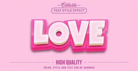 Fototapete - Editable text style effect - Love text style theme.