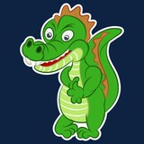 Fototapeta Dinusie - Illustration vector cute alligator cartoon with background