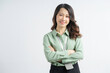 © Timeimage - Portrait of the beautiful asian businesswoman with arms crossed on a white background