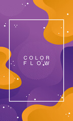 Poster - color flow with rectangle frame background