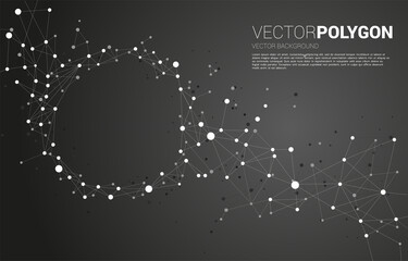 Poster - Vector Wireframe polygonal lines Connect dot Geometric sphere. Concept of Networking technology and futuristic style.