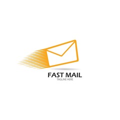 Fast mail logo vector icon illustration