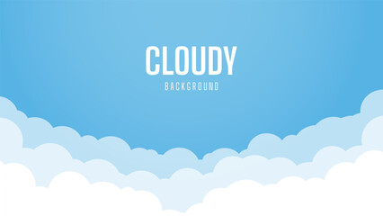 bright sky background with cloudy. beautiful and simple blue sky vector design