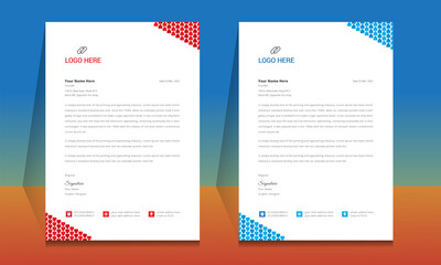 Wall Mural - letterhead format template, business style letterhead design template. company letterhead template d