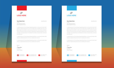 Wall Mural - letterhead format template, business style letterhead design template. company letterhead template d