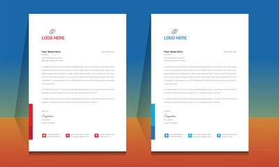 Wall Mural - letterhead format template, business style letterhead design template. company letterhead template d