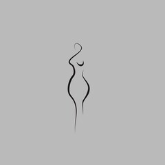 Wall Mural - woman logo shape vector icon line art