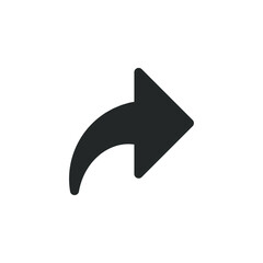 Wall Mural - share link arrow icon. send forward symbol. transmit message vector arrowhead sign. application and 