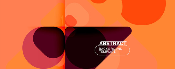 Flat geometric round shapes and dynamic lines, abstract background. Vector illustration for placards, brochures, posters and banners