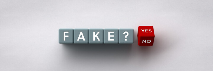 Wall Mural - 3d cubes with word fake