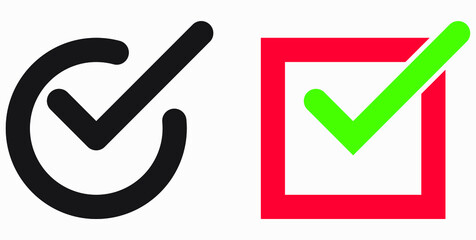 Icon ok. Okay icon. Confirmation of action. Checkbox. Choice. Vector icon.