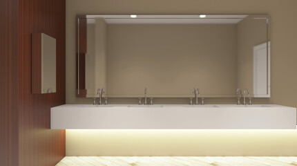 Wall Mural - Contemporary interior of public toilet. 3D rendering.