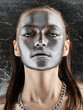 silver women's cosmetic face mask