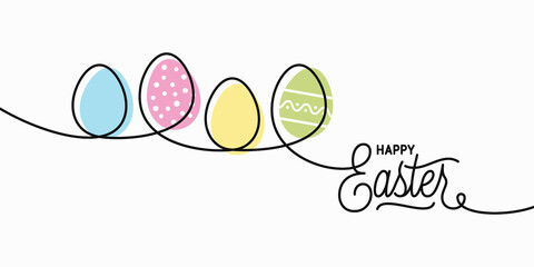 Sticker - Happy Easter card. Easter banner on white