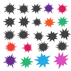 Wall Mural - Different starburst vector. Starburst isolated icons set