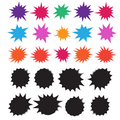 Wall Mural - starburst speech bubbles set. bursting icon. starburst isolated icons set