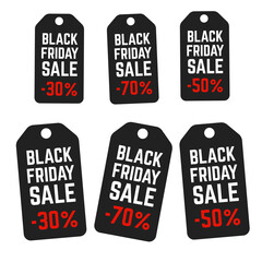 Wall Mural - black friday pricing tags. promotion labels best offers. retail vector sign