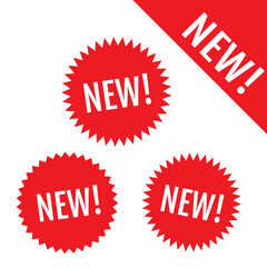 Wall Mural - new stamp set. new sale icon. new red labels.