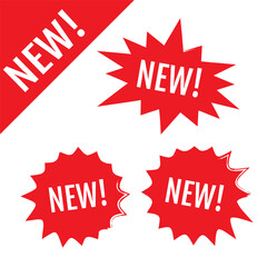 Wall Mural - new stamp set. new sale icon. new red labels.