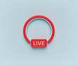 Live streaming Social media minimal icon. 3d rendering