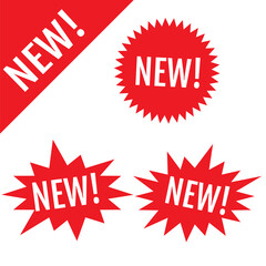 Wall Mural - new stamp set. new sale icon. new red labels.