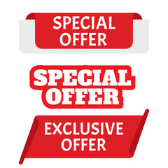 Wall Mural - red banner special offer. vector badge template. exclusive offer