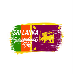 Wall Mural - Sri Lanka Independence Day Greeting Card. Happy Independence Day Sri Lanka Vector Illustration.