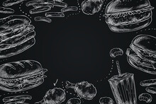 Illustration Of Realistic Burger Background