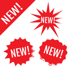 Wall Mural - new stamp set. new sale icon. new red labels.
