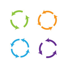 Wall Mural - Round arrow vector symbols. Recycling simple arrows
