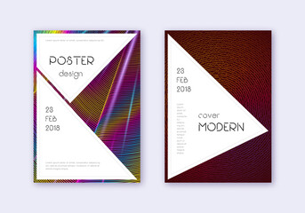 Stylish cover design template set. Rainbow abstrac