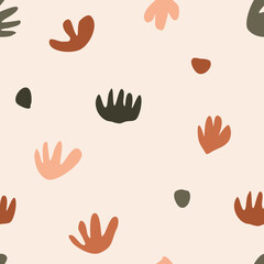 Poster - abstract organic floral shapes seamless pattern