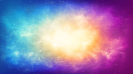 abstract background of a bright nebula in a multicolored universe. realistic illustration