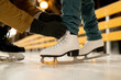 Wearing figure skates