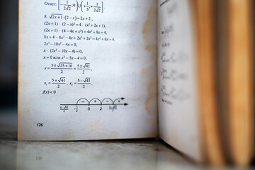 Very old algebra textbook with formulas