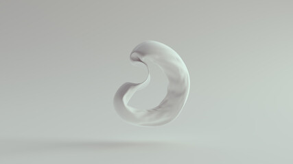 Sticker - White Torus Crushed Sculpture 3d illustration render