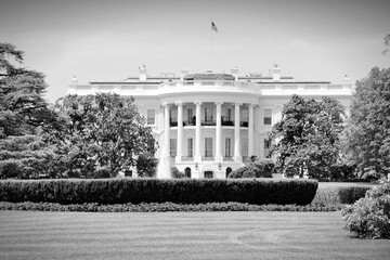 Wall Mural - White House black and white