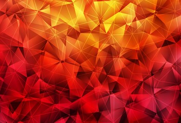 Wall Mural - dark red, yellow vector background with polygonal style.