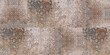 Old brown gray rusty vintage worn shabby patchwork square mosaic motif tiles stone concrete cement wall texture wallpaper background