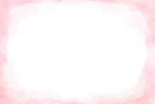 Decorative Watercolor Pink Frame With Uneven Edges