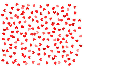 Wall Mural - red hearts confetti card background.