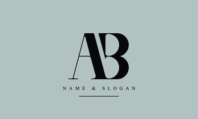 AB, BA, A, B Letter Logo Design with Creative Modern Trendy Typography	