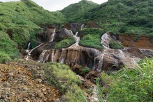 Golden Waterfall Near Jiufen, Taiwan