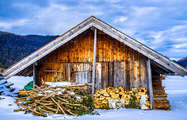 Canvas Print - old barn in austria